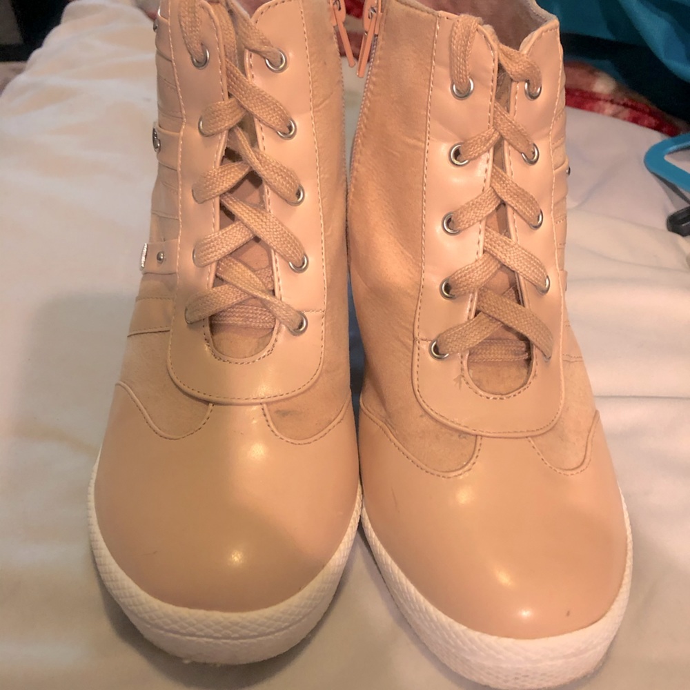 High top fashion wedge sneaker